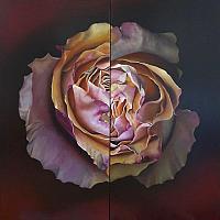 rose diptychon 2020 oil 120x120 cm